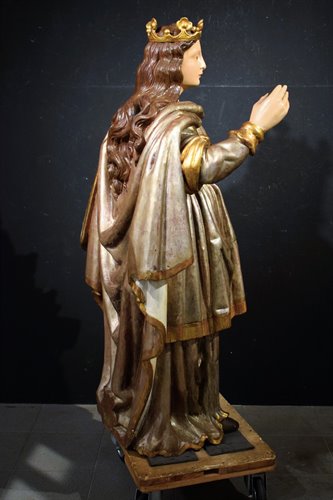  "Vergine Incoronata"  scultura lignea policroma e argentata